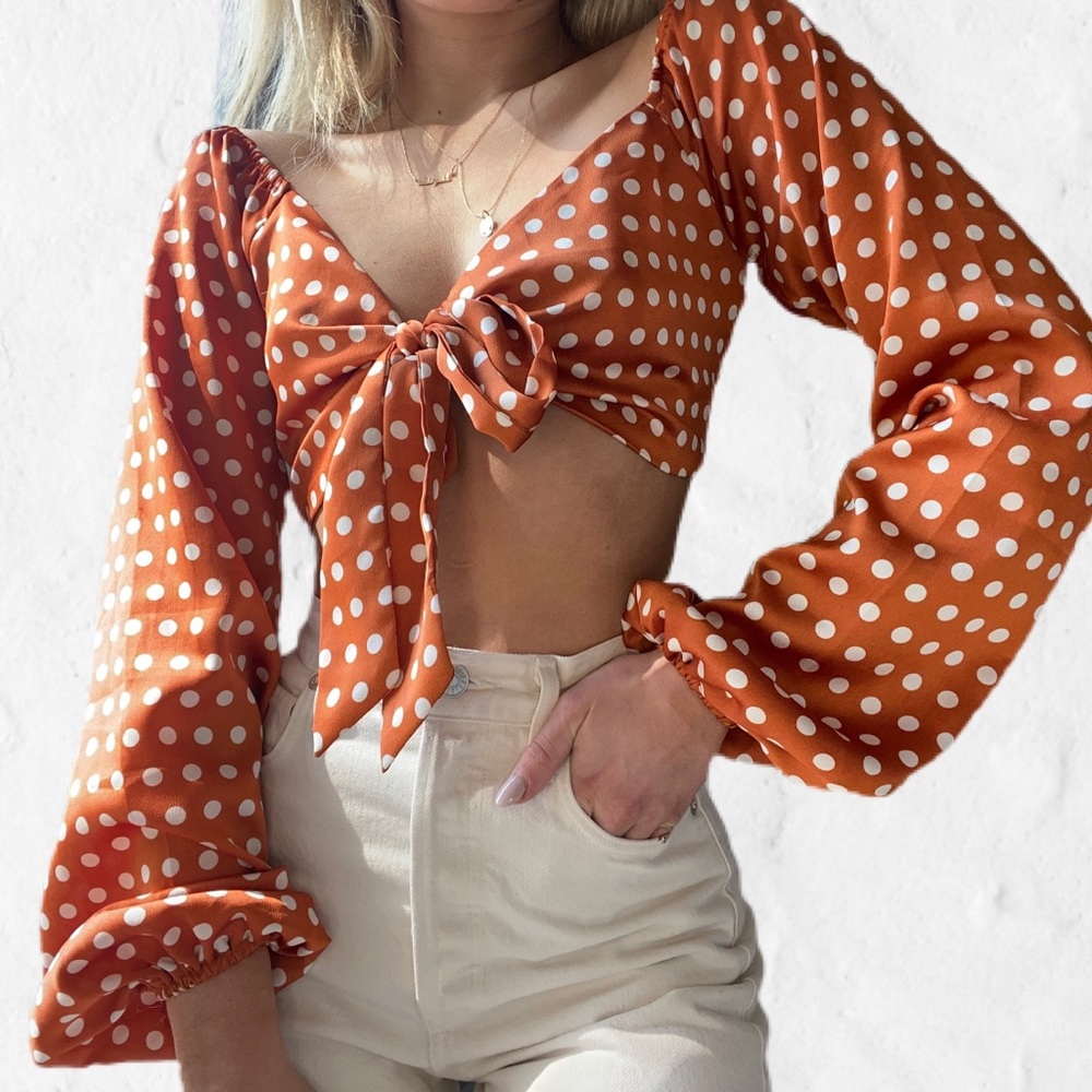 SATIN EFFECT POLKA DOT CROP